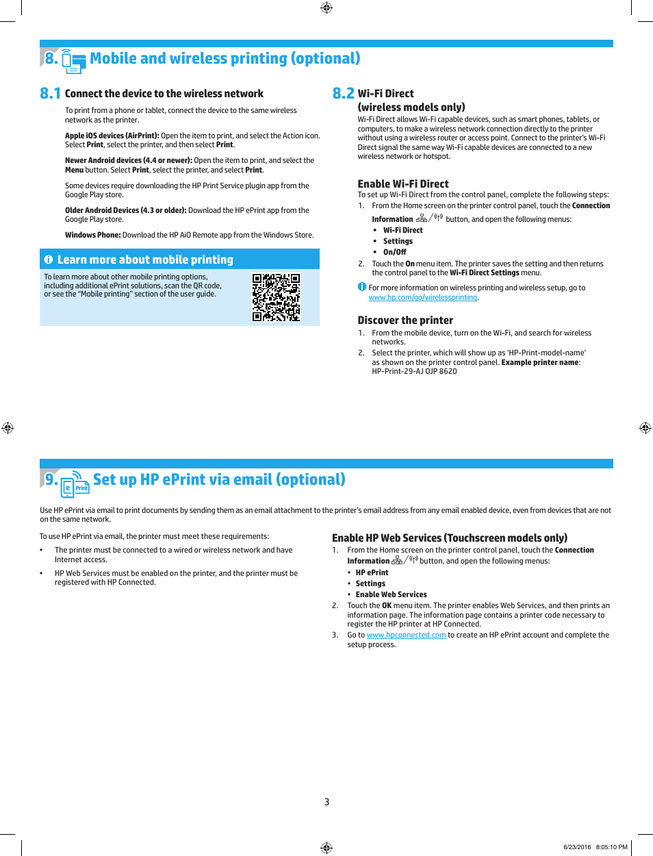 Learn more about mobile printing | HP LaserJet Pro MFP M227fdw User Manual | Page 3 / 24