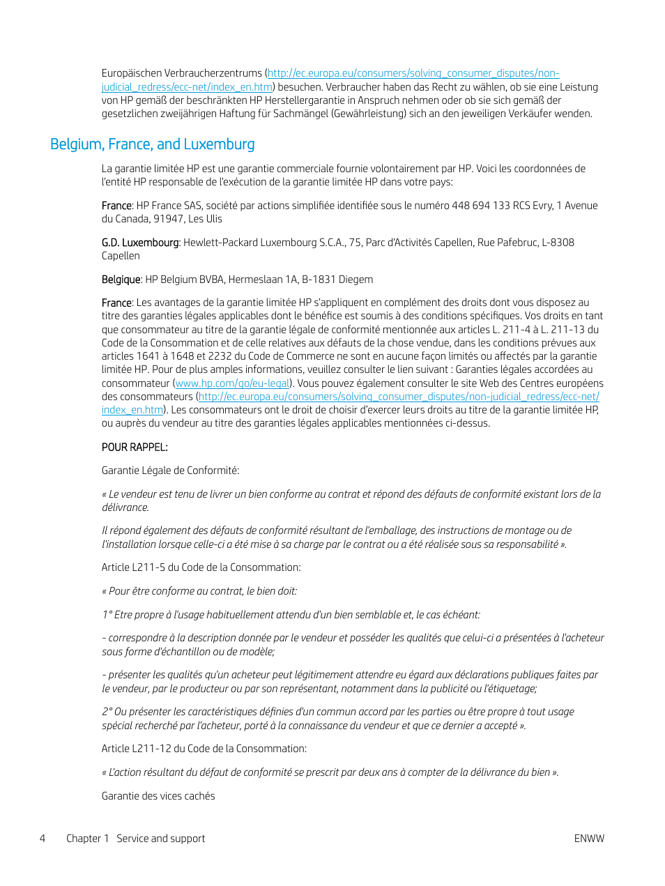 Belgium, france, and luxemburg | HP LaserJet Pro MFP M227fdw User Manual | Page 12 / 60