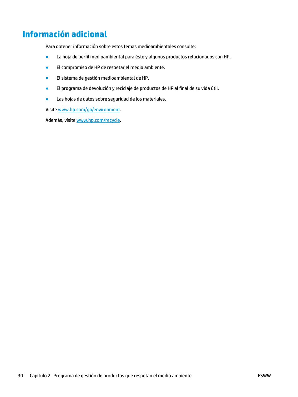 Información adicional | HP LaserJet Pro MFP M227fdw User Manual | Page 38 / 58