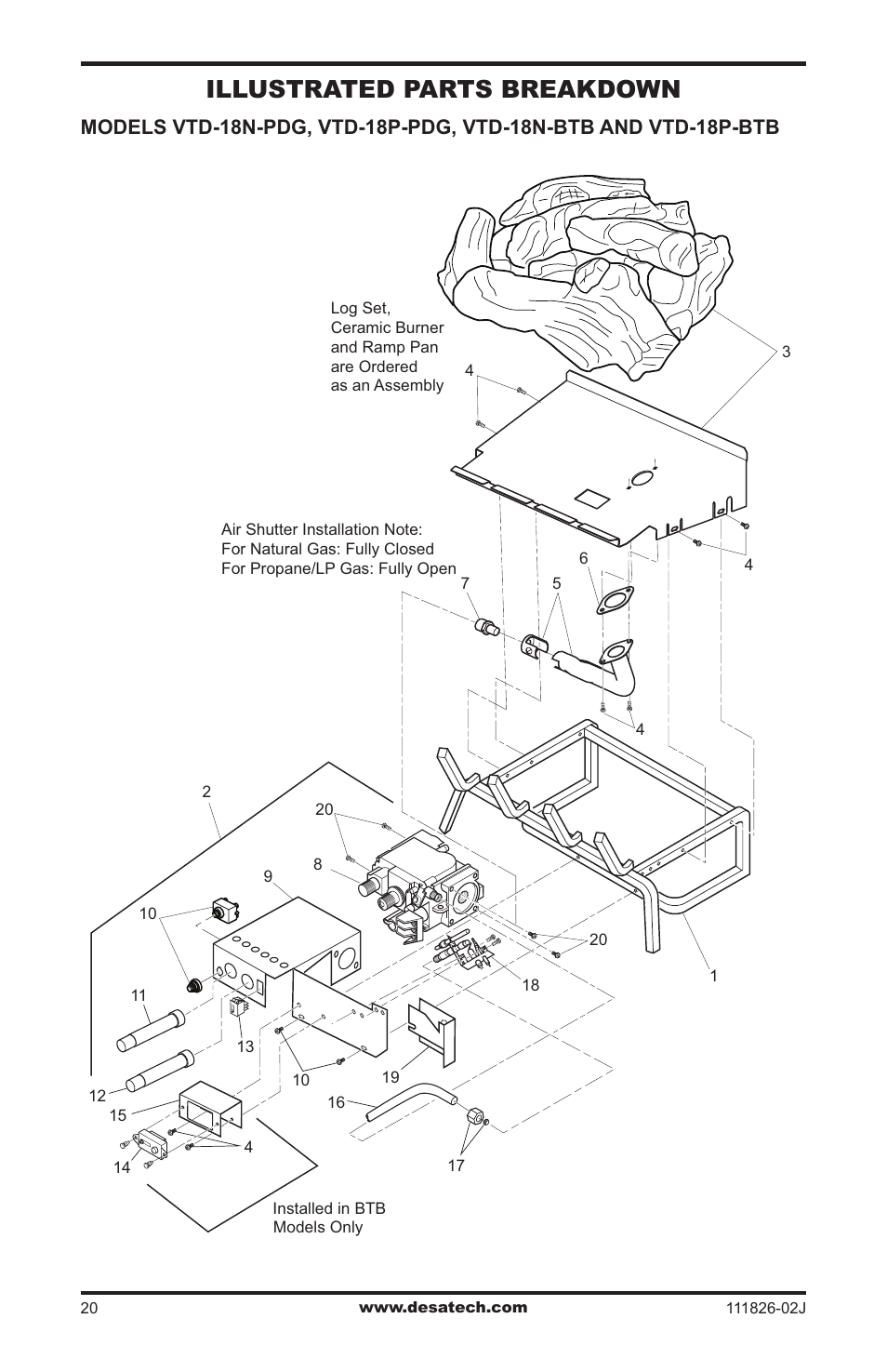 Illustrated parts breakdown and parts list, Illustrated parts breakdown | Design Dynamics VTD-18N-PDG User Manual | Page 20 / 24