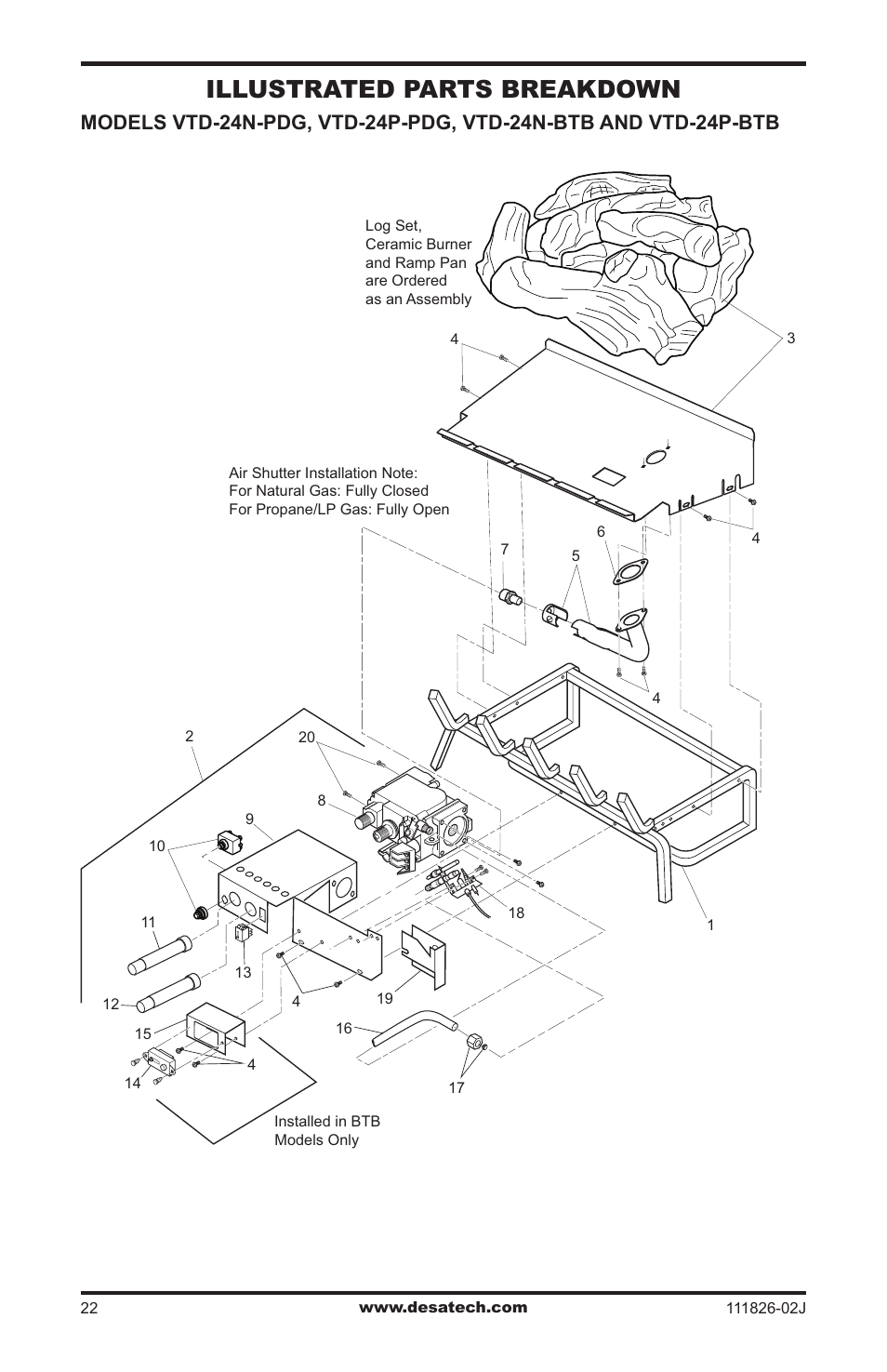 Illustrated parts breakdown | Design Dynamics VTD-18N-PDG User Manual | Page 22 / 24