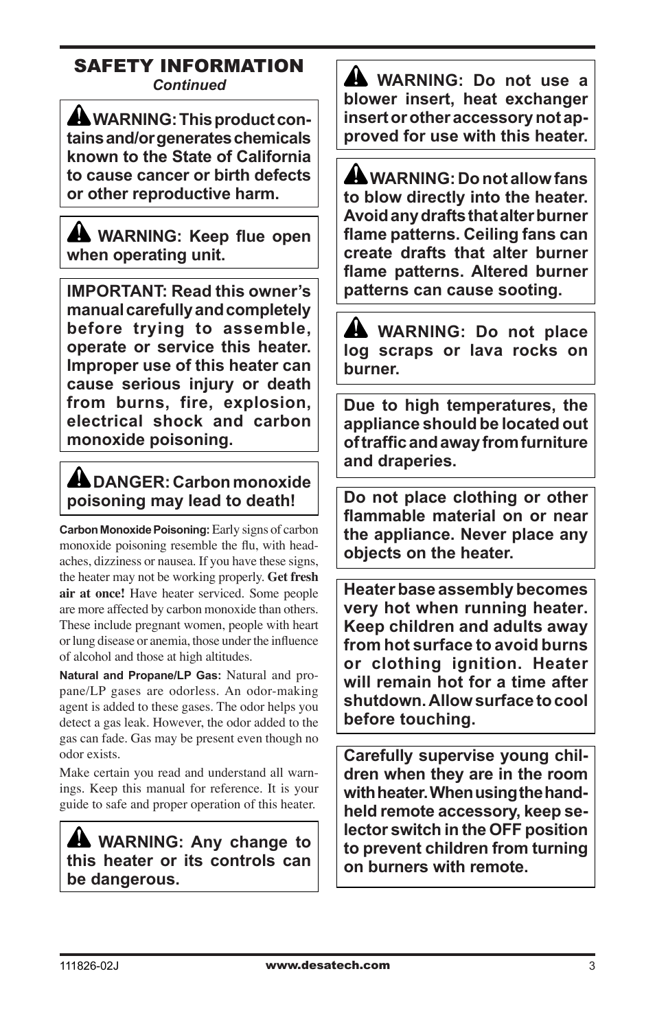 Safety information | Design Dynamics VTD-18N-PDG User Manual | Page 3 / 24