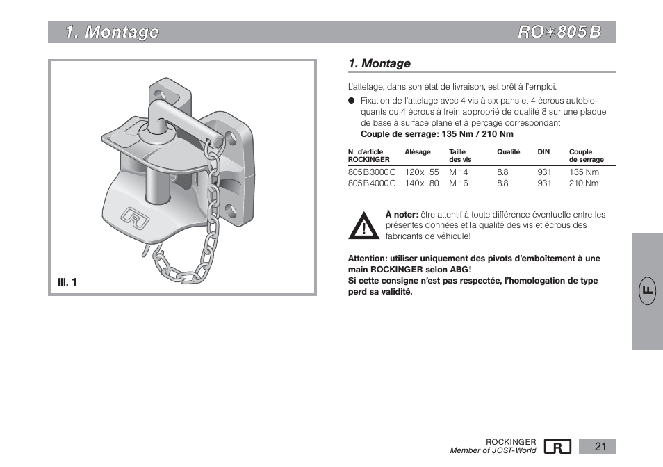 M mo on ntta ag ge e r ro o | ROCKINGER RO 805 B User Manual | Page 20 / 25