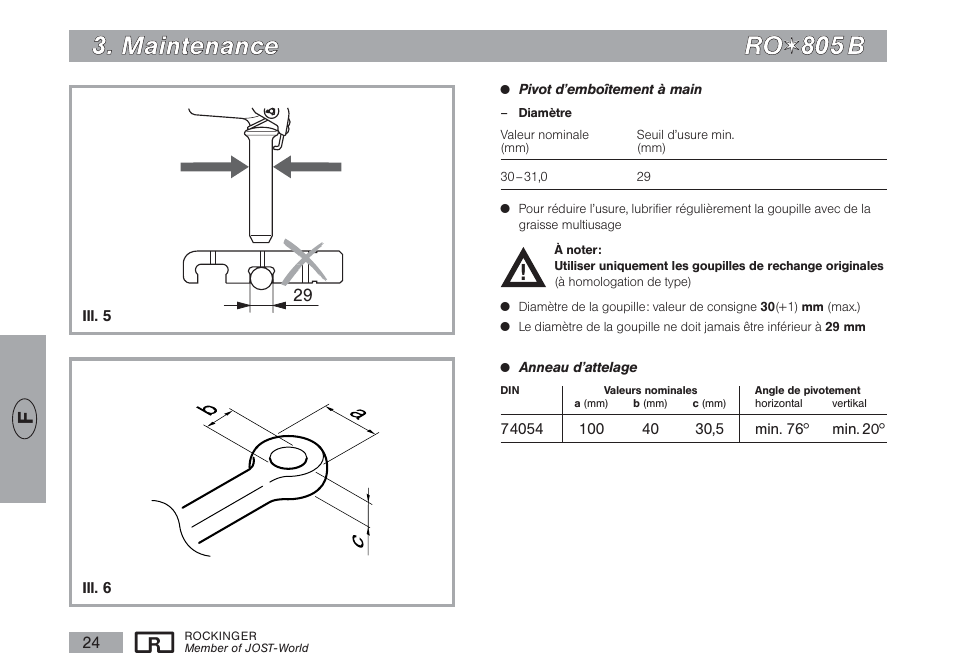 M ma aiin ntte en na an nc ce e r ro o | ROCKINGER RO 805 B User Manual | Page 23 / 25
