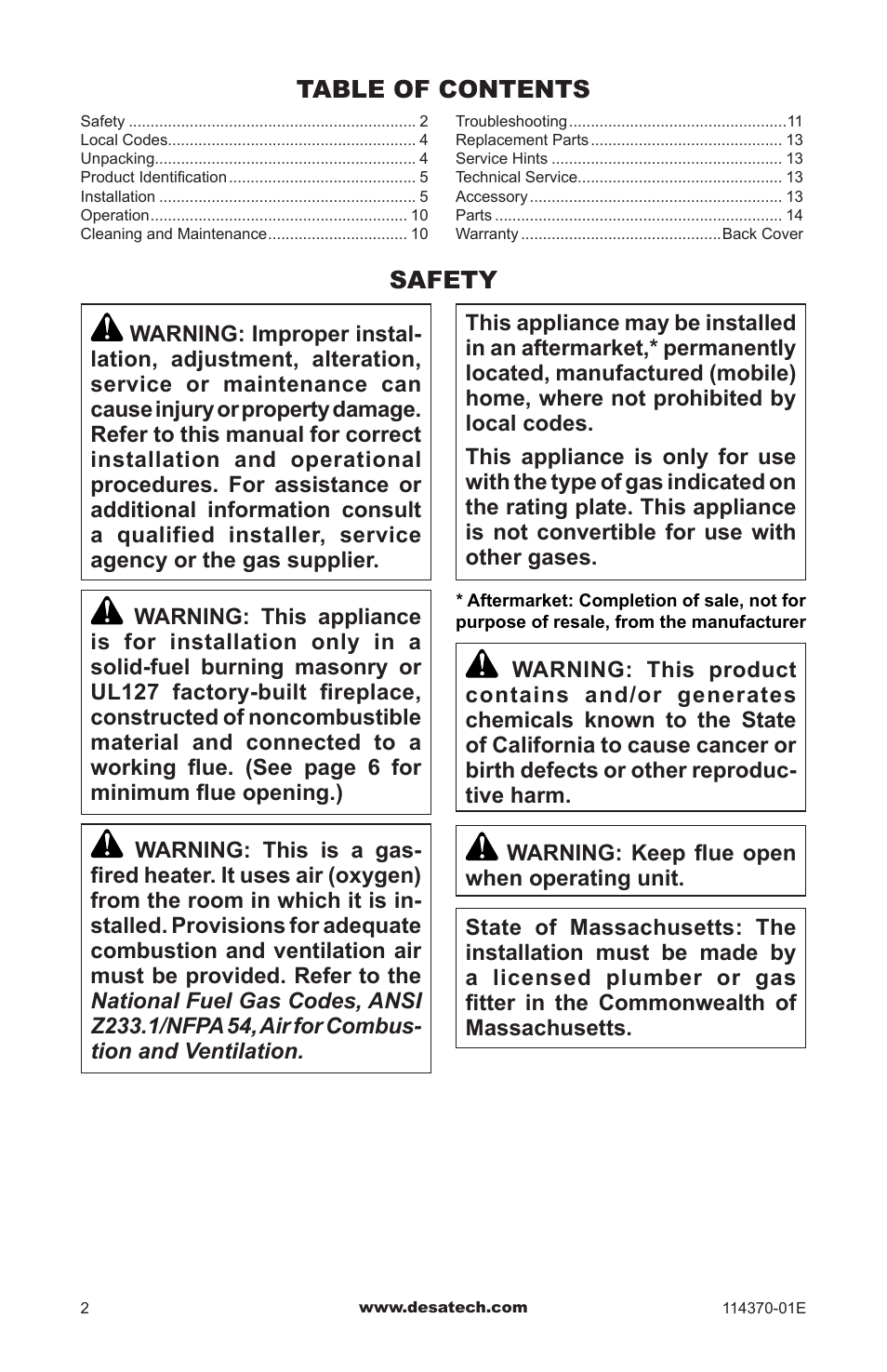 Safety | Design Dynamics VTD-24N-JHB User Manual | Page 2 / 16