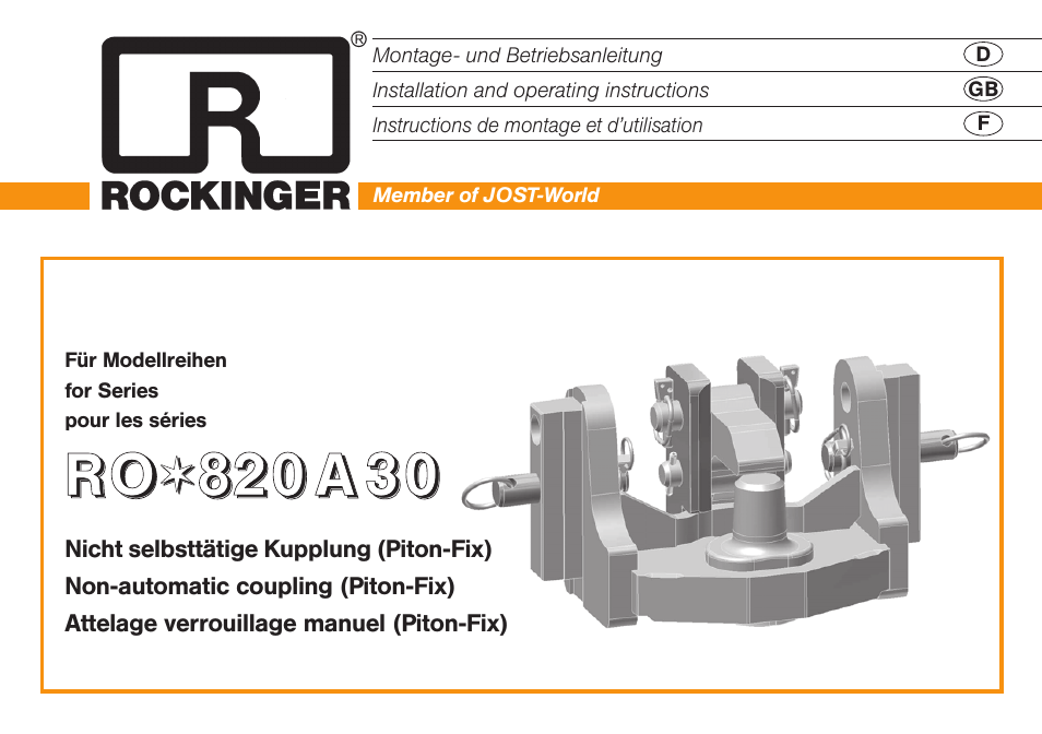 ROCKINGER RO 820 A30 User Manual | 10 pages