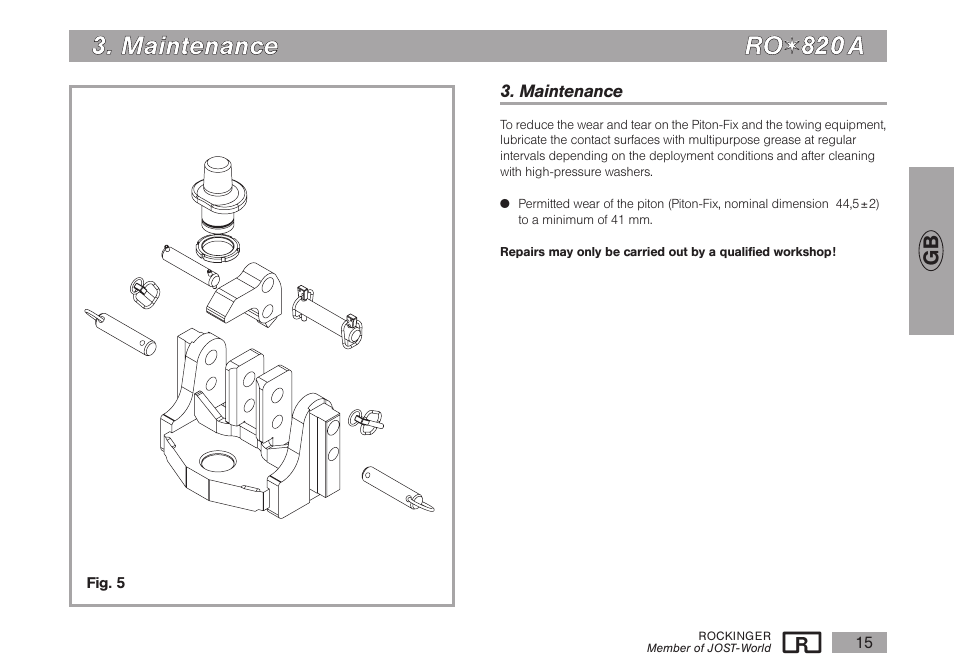 M ma aiin ntte en na an nc ce e r ro o | ROCKINGER RO 820 A30 User Manual | Page 6 / 10