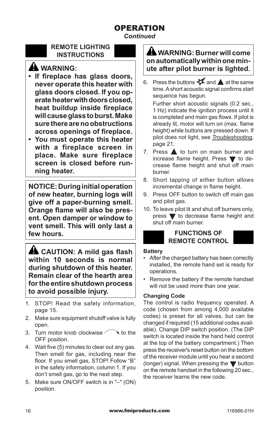 Operation | Design Dynamics PFS VF-18P-MHD User Manual | Page 16 / 28