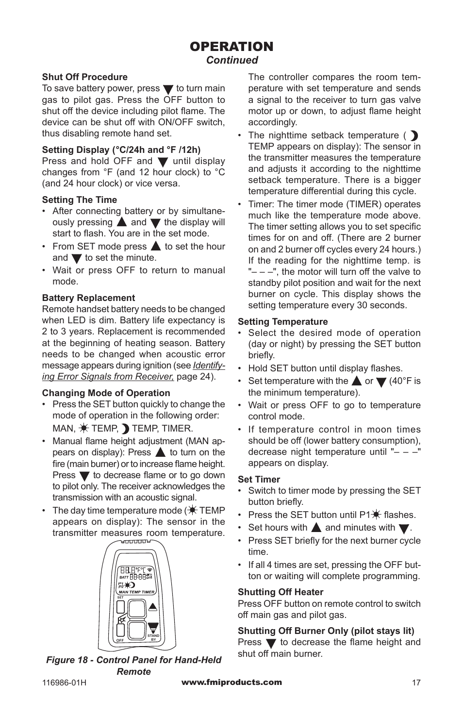 Operation | Design Dynamics PFS VF-18P-MHD User Manual | Page 17 / 28