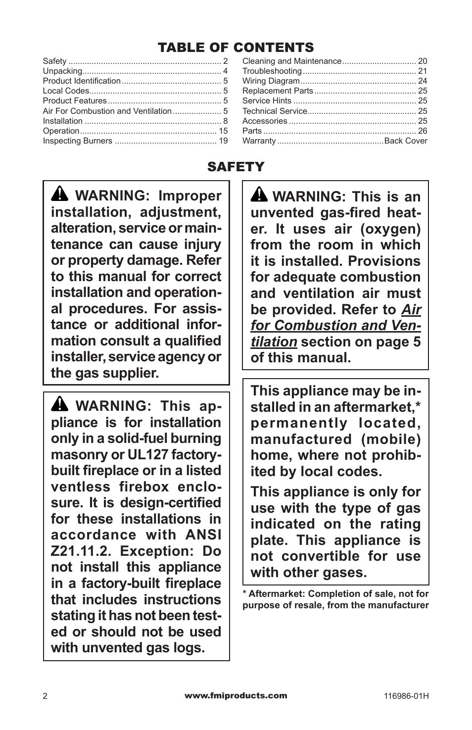 Safety | Design Dynamics PFS VF-18P-MHD User Manual | Page 2 / 28