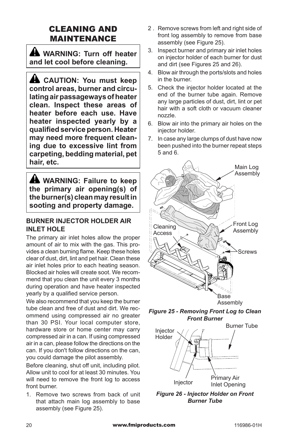 Cleaning and maintenance | Design Dynamics PFS VF-18P-MHD User Manual | Page 20 / 28