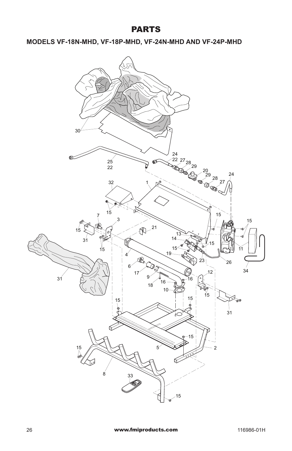 Parts | Design Dynamics PFS VF-18P-MHD User Manual | Page 26 / 28