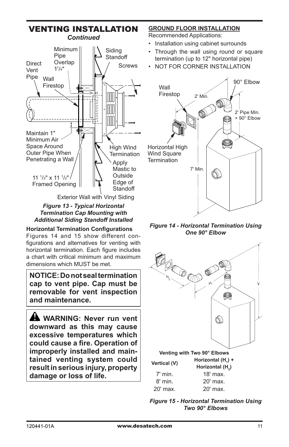 Venting installation | Design Dynamics DVF-36S-N User Manual | Page 11 / 36