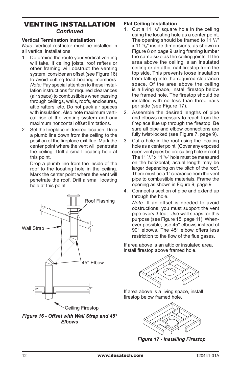 Venting installation, Continued | Design Dynamics DVF-36S-N User Manual | Page 12 / 36