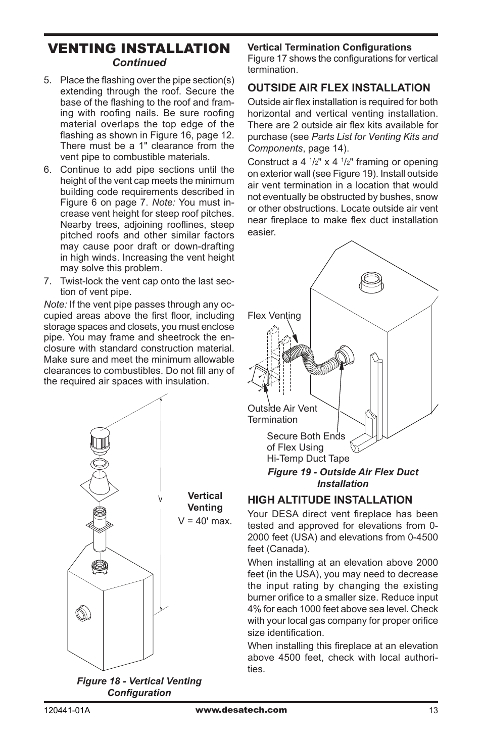 Venting installation | Design Dynamics DVF-36S-N User Manual | Page 13 / 36