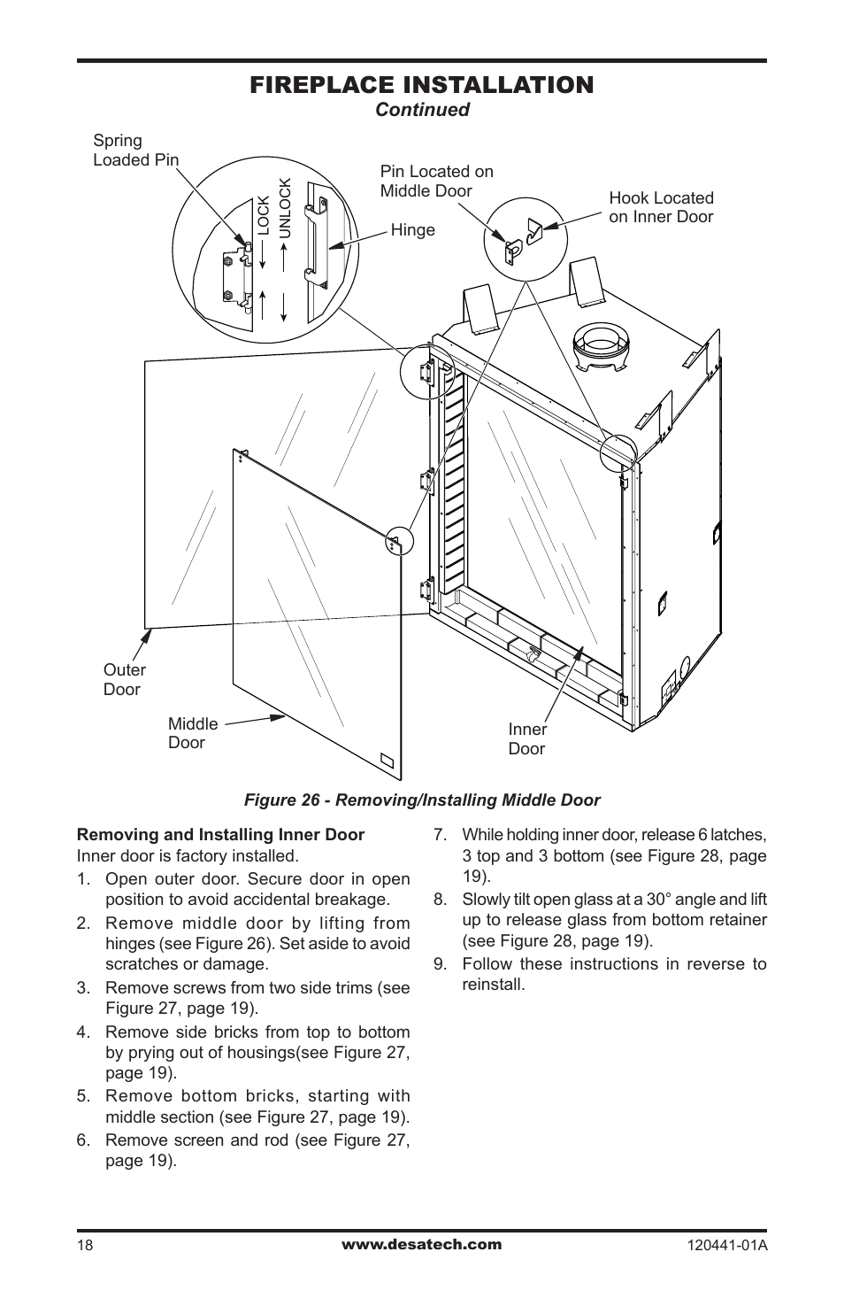 Fireplace installation | Design Dynamics DVF-36S-N User Manual | Page 18 / 36
