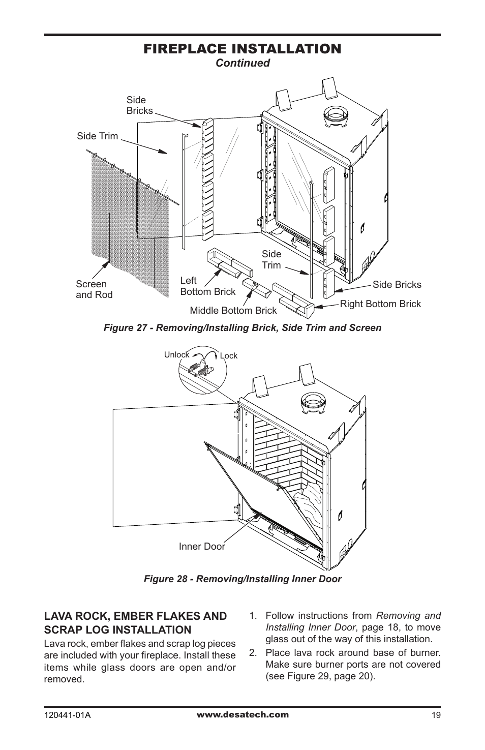 Fireplace installation | Design Dynamics DVF-36S-N User Manual | Page 19 / 36