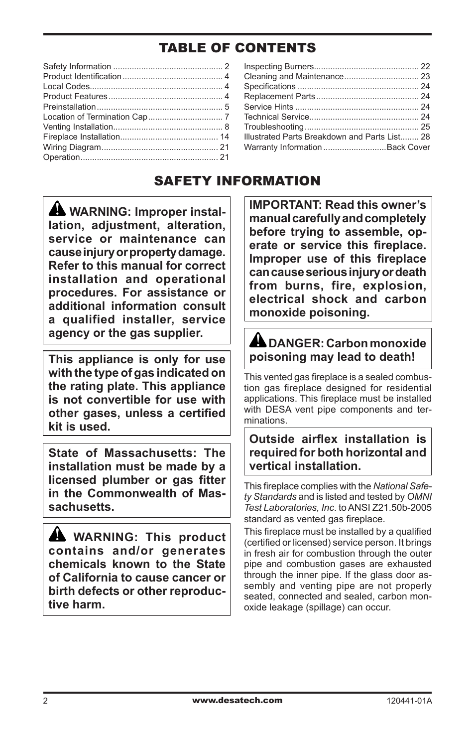 Safety information | Design Dynamics DVF-36S-N User Manual | Page 2 / 36