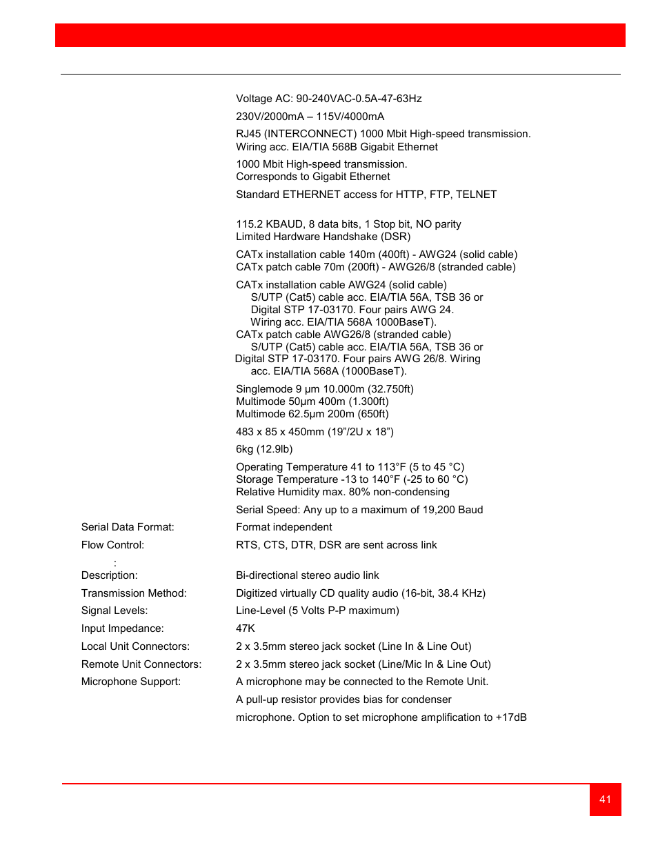 Appendices | Rose Electronics Orion User Manual | Page 47 / 60