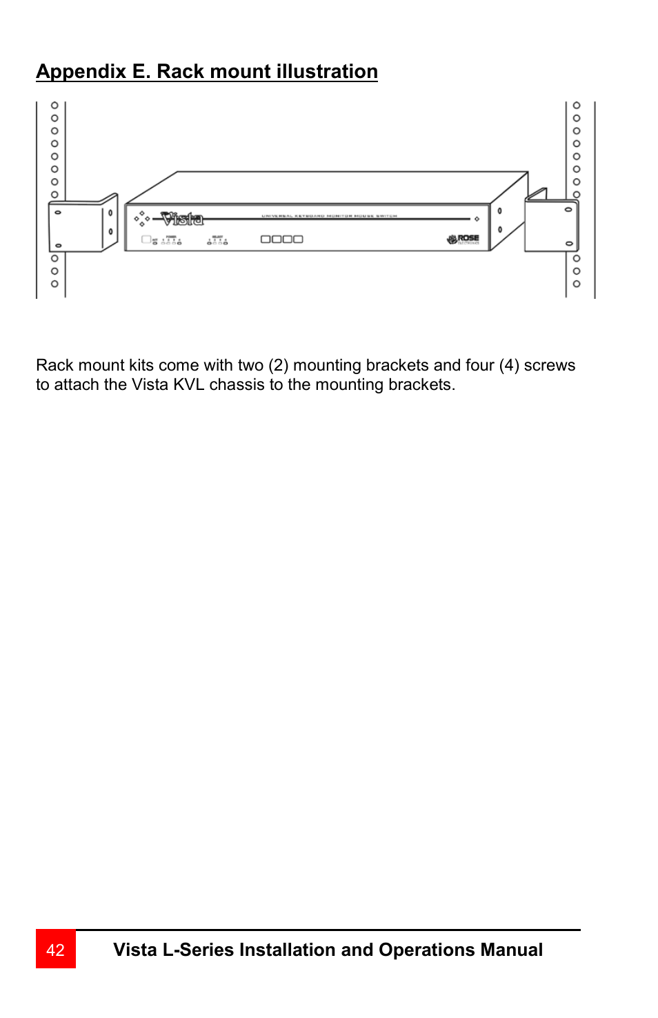 Rose Electronics VISTA L-SERIES User Manual | Page 48 / 52
