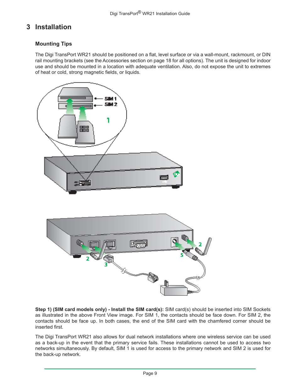 3 installation | Digi W R 2 1 User Manual | Page 9 / 24