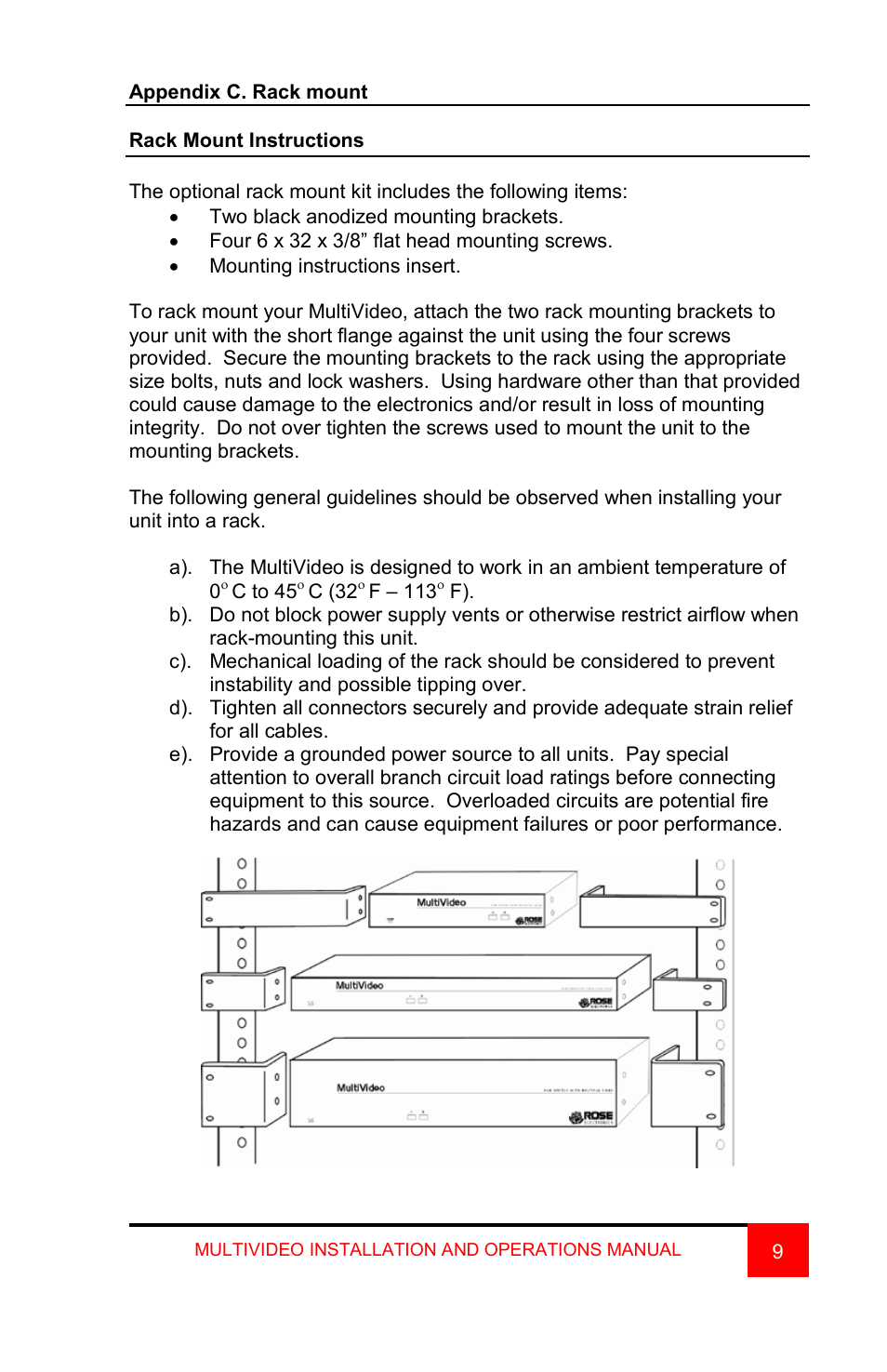 Rose Electronics MultiVideo User Manual | Page 11 / 60