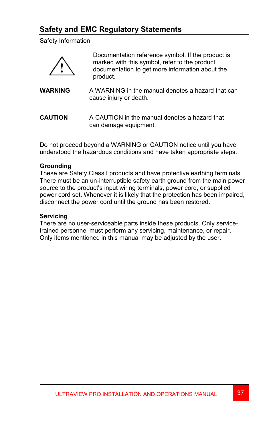 Safety and emc regulatory statements | Rose Electronics MultiVideo User Manual | Page 51 / 60