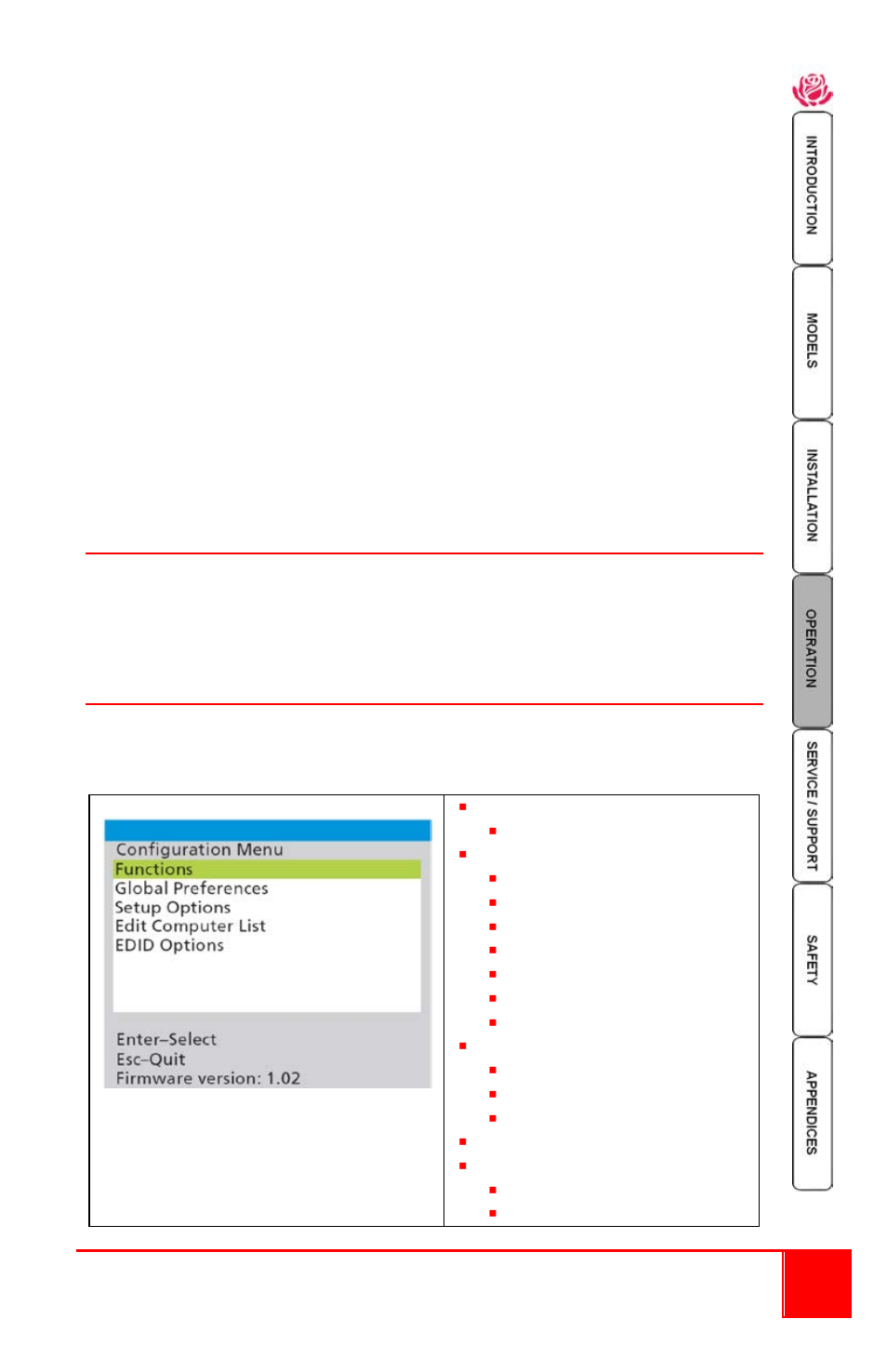 Installing / synchronizing multiple units, Osd – configuration menus | Rose Electronics Vista DVI Plus User Manual | Page 15 / 24