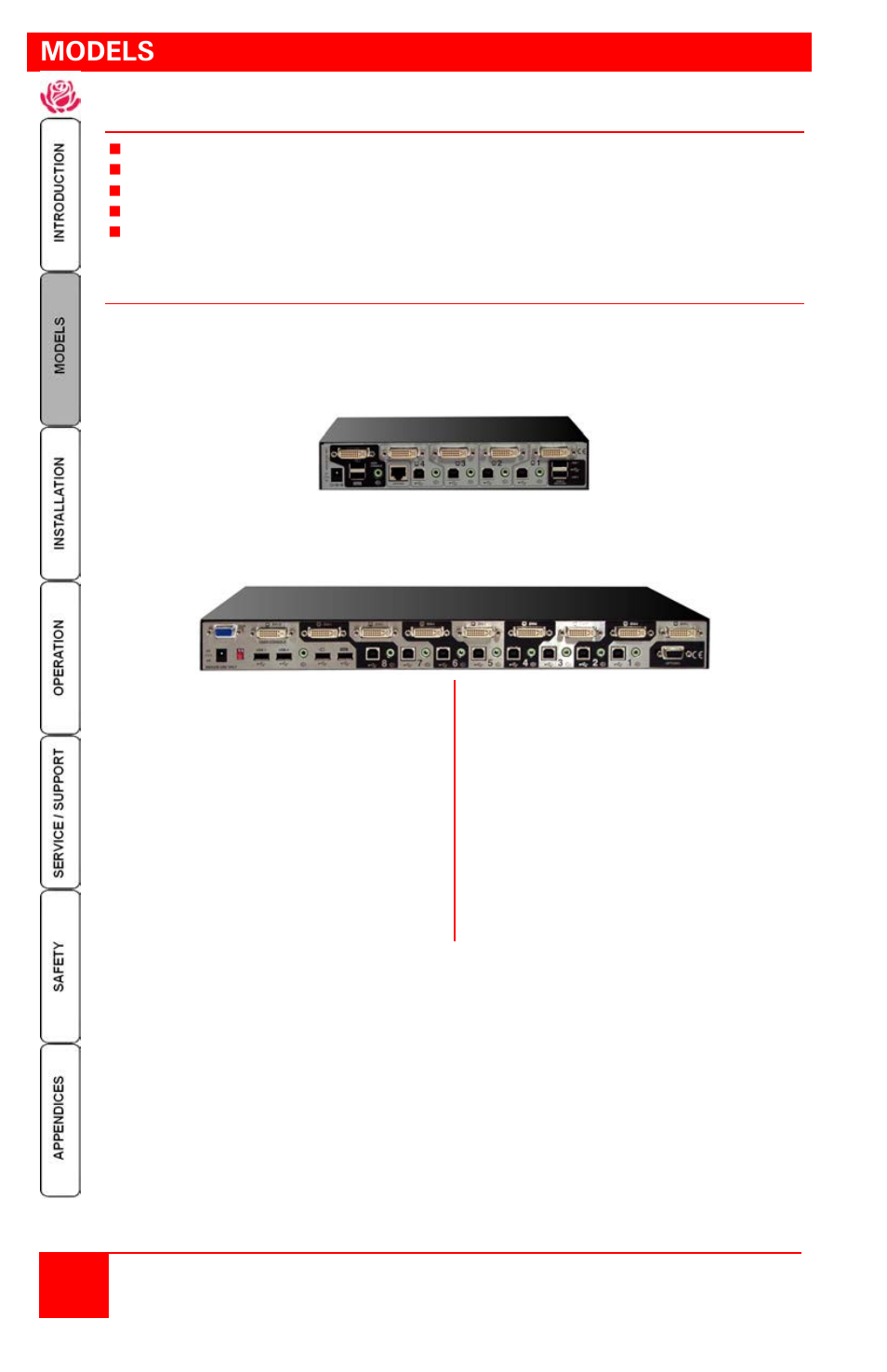 Models, Package contents | Rose Electronics Vista DVI Plus User Manual | Page 6 / 24