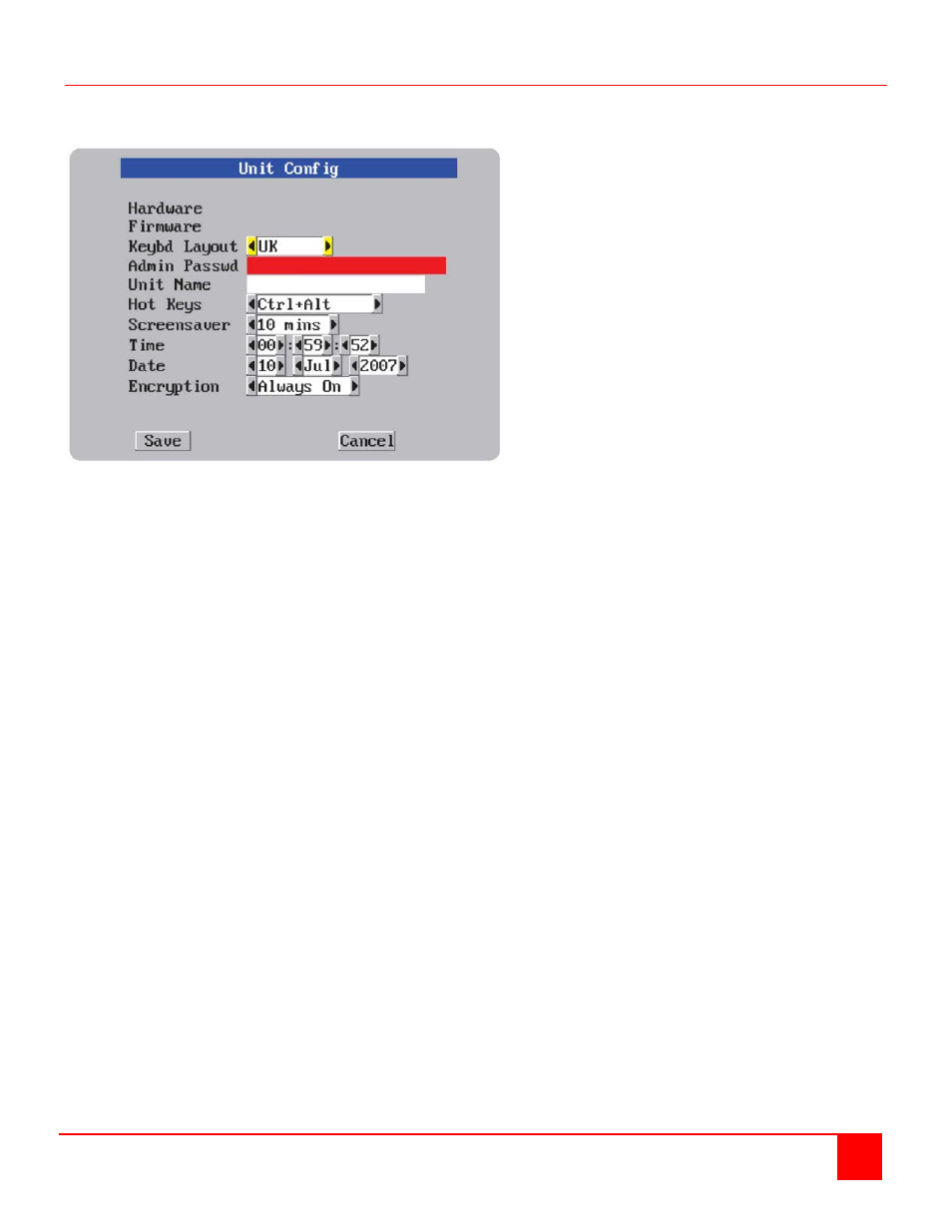 Local unit configuration menu | Rose Electronics UltraMatrix Remote 2 User Manual | Page 19 / 70