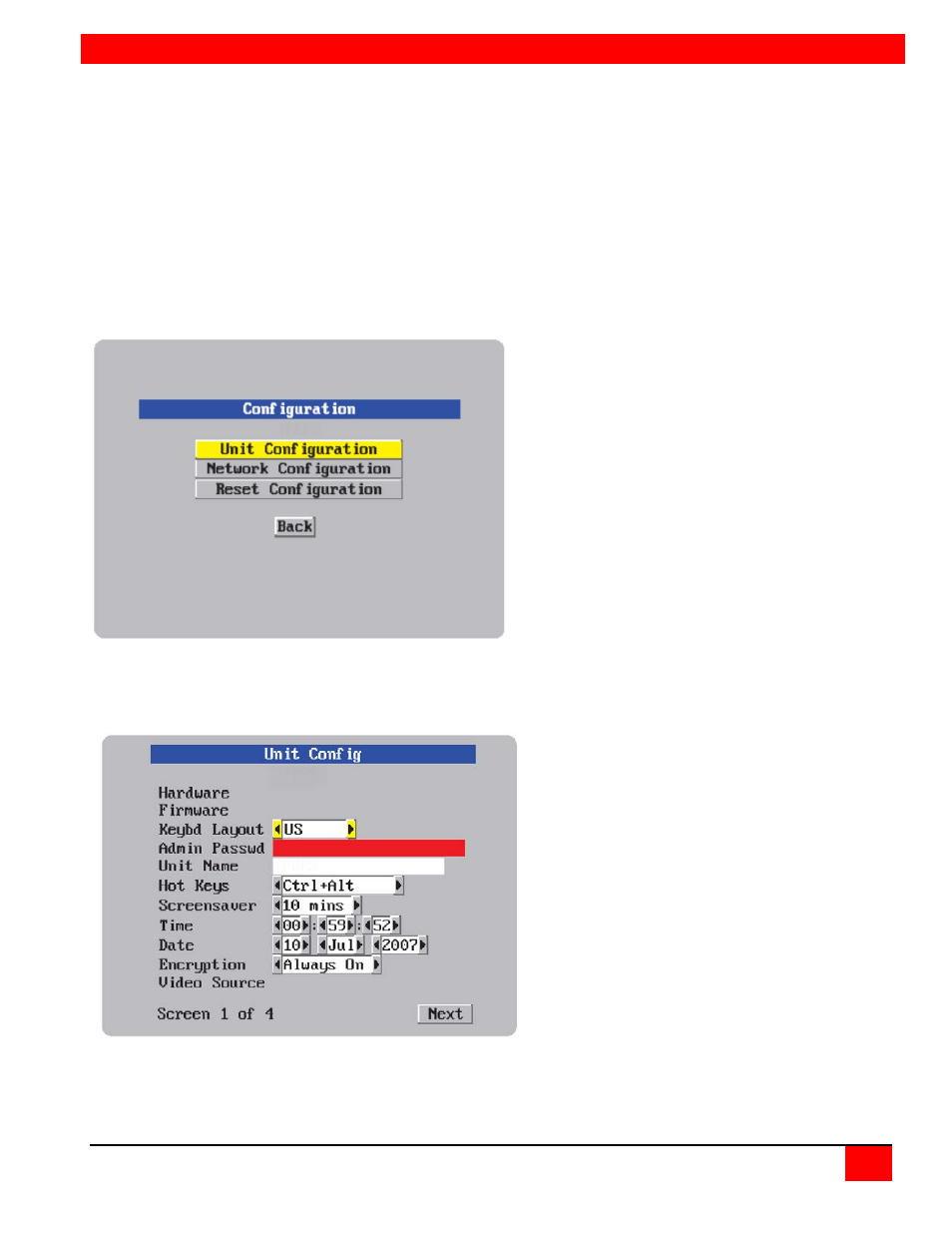 Unit configuration | Rose Electronics UltraView Remote 2 User Manual | Page 13 / 58