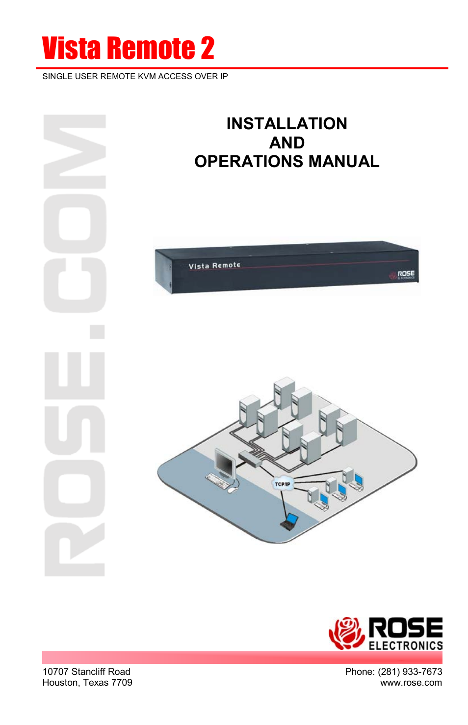 Rose Electronics Vista Remote 2 User Manual | 72 pages