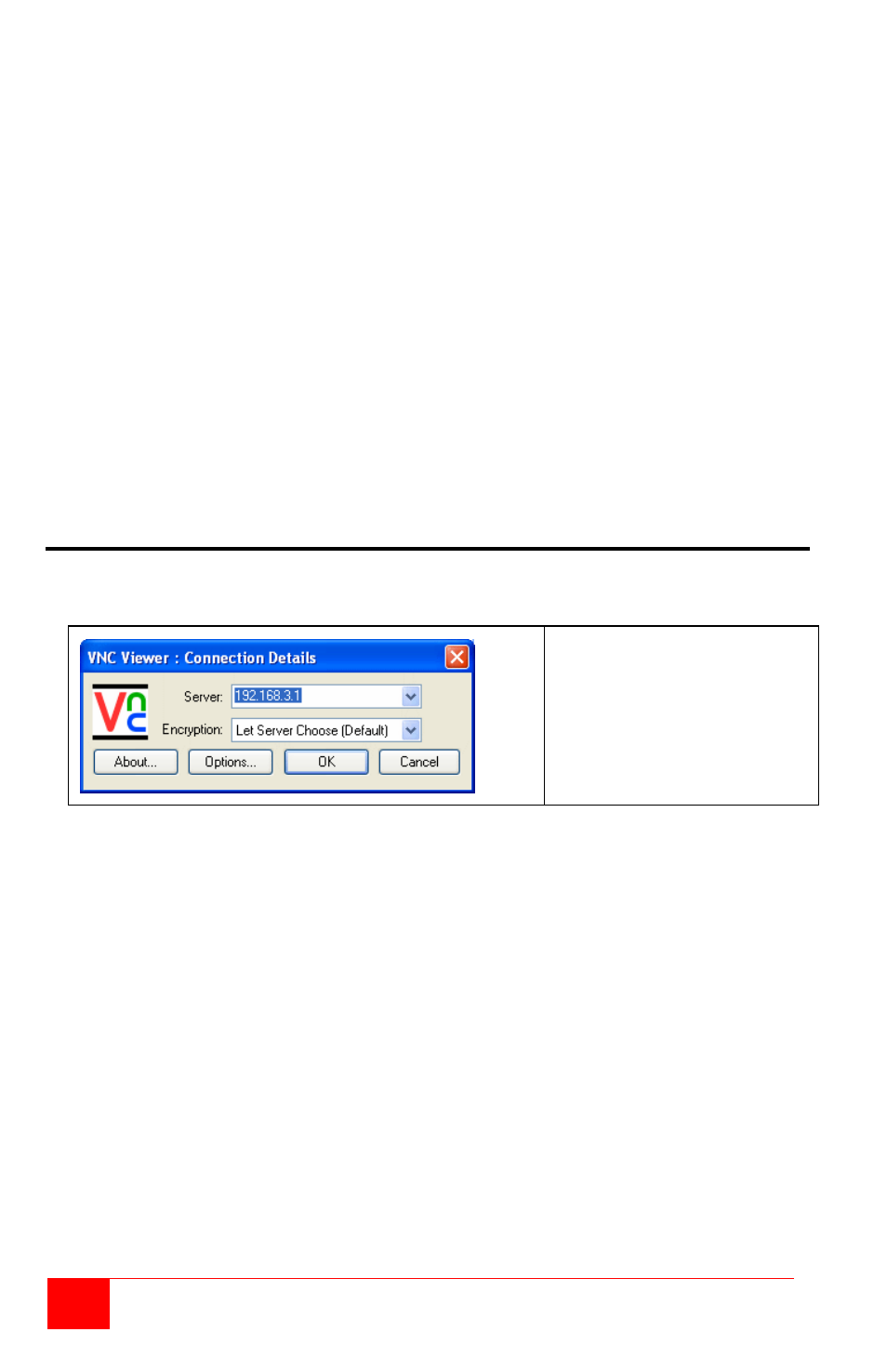Appendix e – vnc viewer connection options | Rose Electronics Vista Remote 2 User Manual | Page 58 / 72