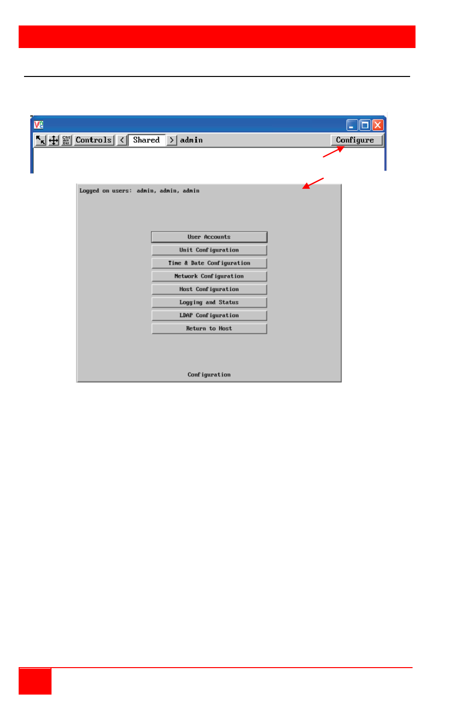 Remote configuration menu, Vnc remote configuration menu, 16 ultralink 2 installation and operations manual | Rose Electronics UltraLink 2 User Manual | Page 20 / 56