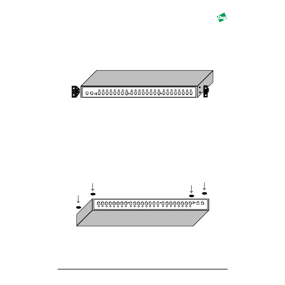 Installation of rack mount ears, Do the following to install the rack mount ears, Installation of the rubber feet | Link receive partition | Digi MIL-4511H User Manual | Page 5 / 12