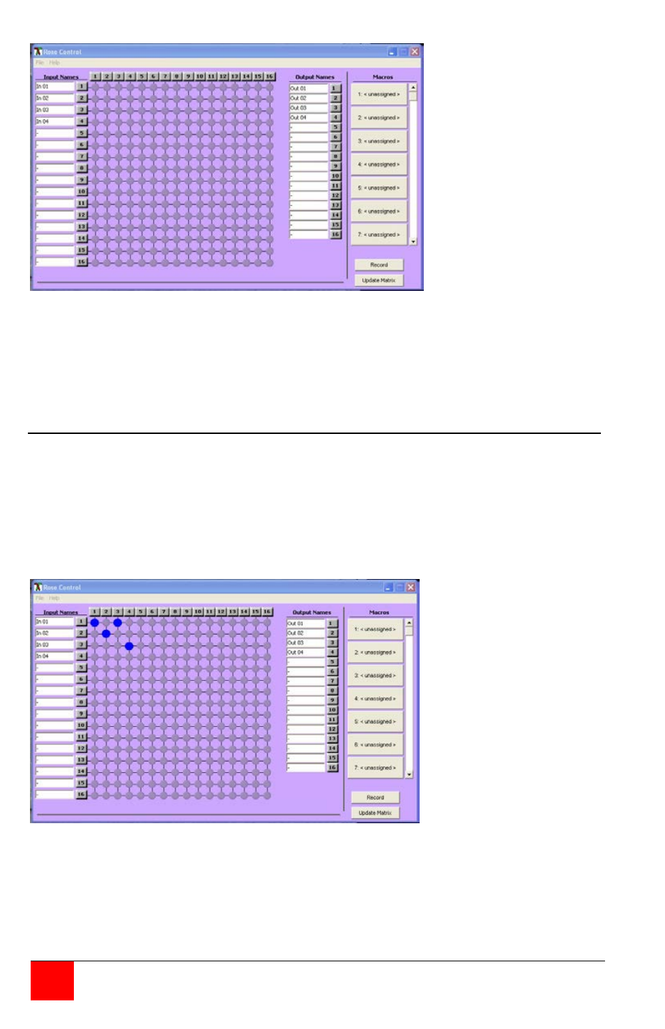 Switching using rose control switching matrix | Rose Electronics UltraMatrix AV DVI 4 User Manual | Page 12 / 20