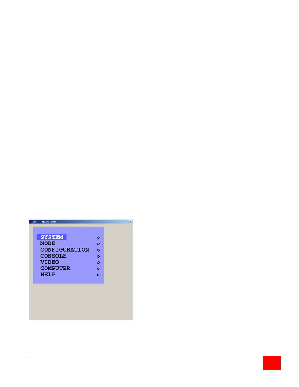 Main menu | Rose Electronics QuadraVista QF User Manual | Page 19 / 64