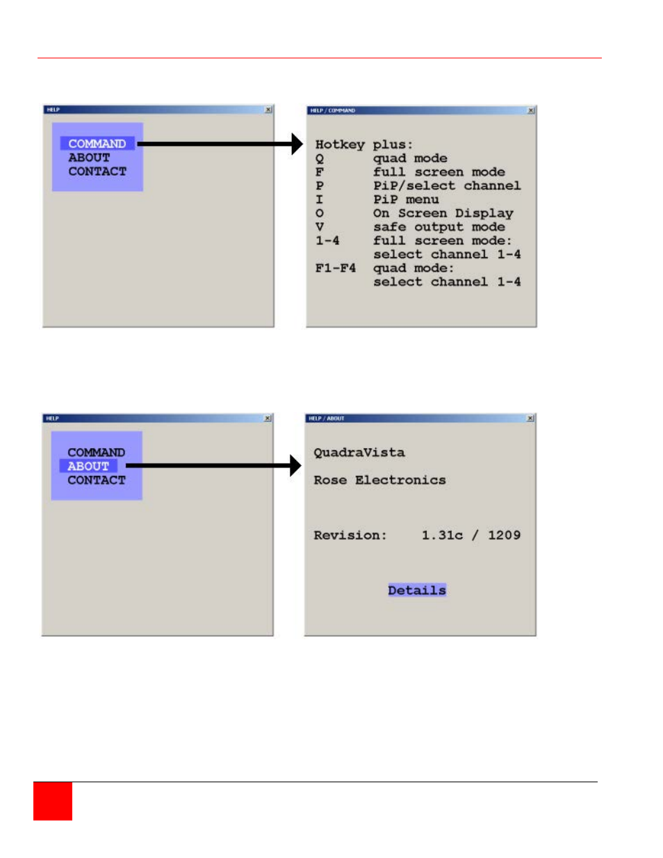 Help | Rose Electronics QuadraVista QF User Manual | Page 46 / 64