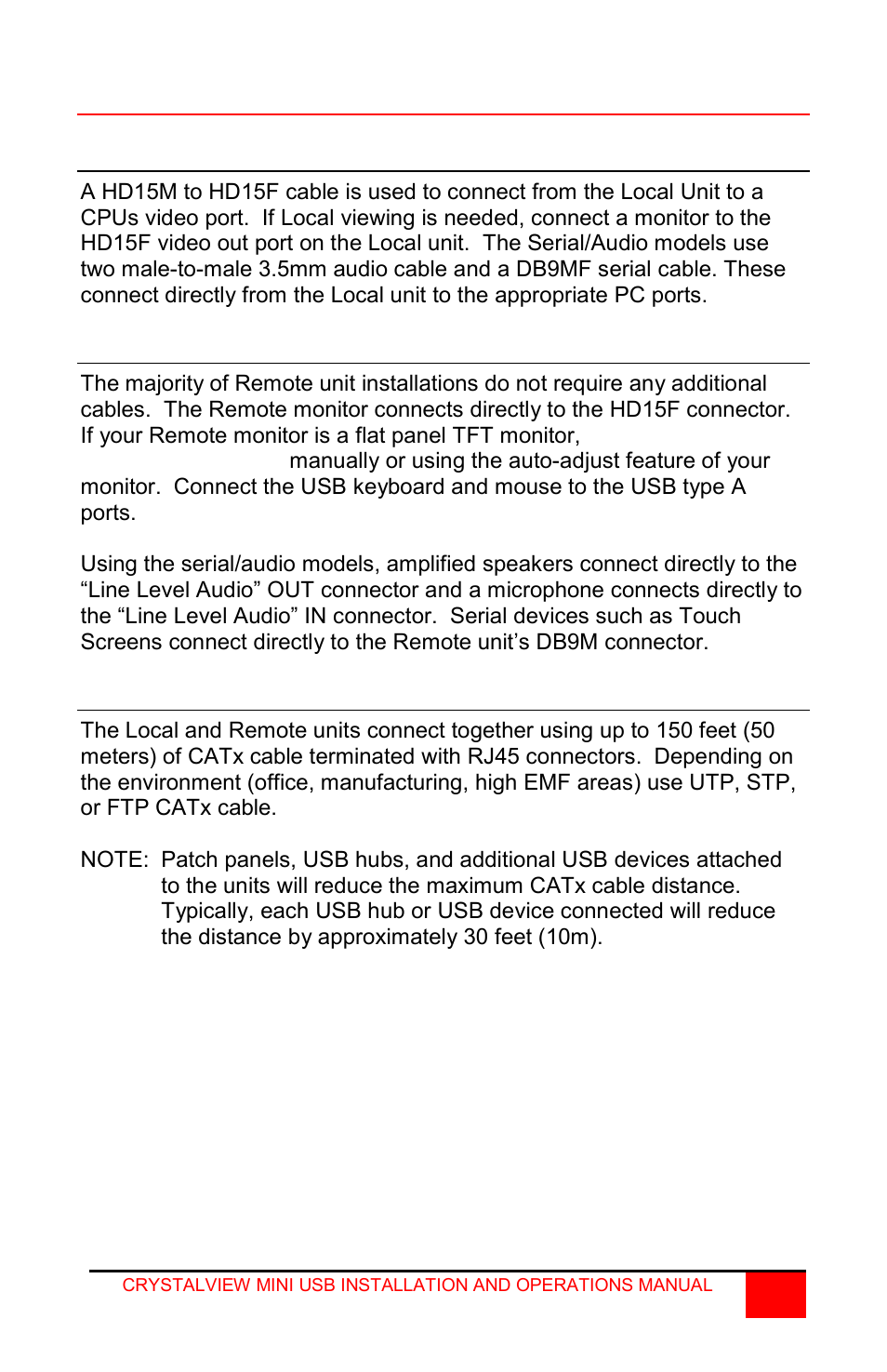 Cables | Rose Electronics CrystalView Mini USB User Manual | Page 13 / 24