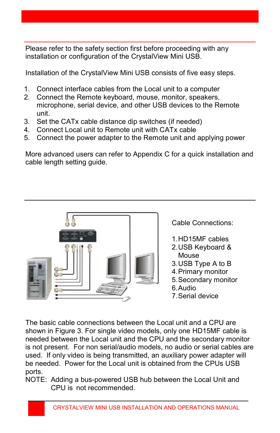 Installation | Rose Electronics CrystalView Mini USB User Manual | Page 14 / 24