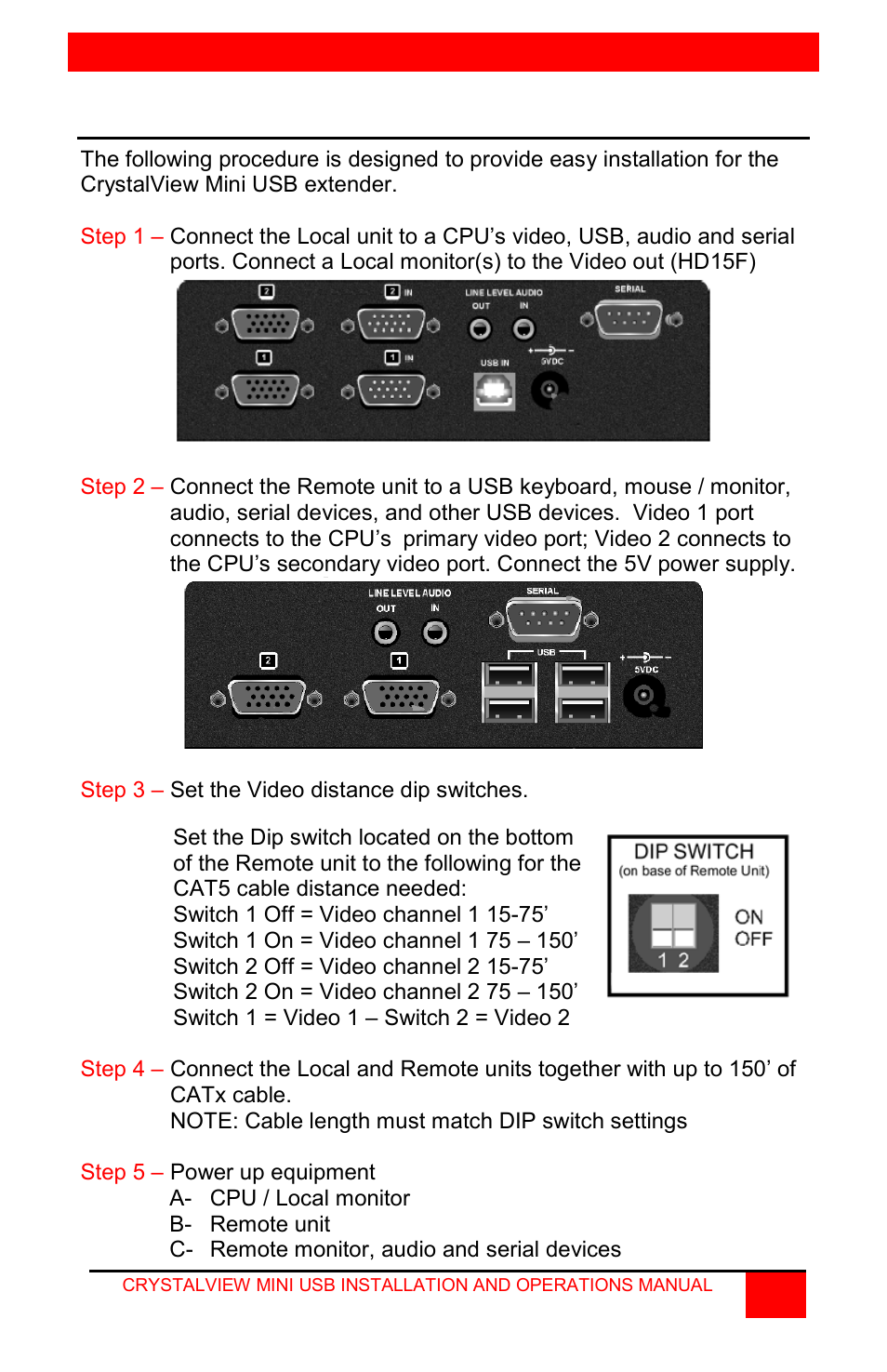 Appendix c. quick start guide, Appendices | Rose Electronics CrystalView Mini USB User Manual | Page 23 / 24