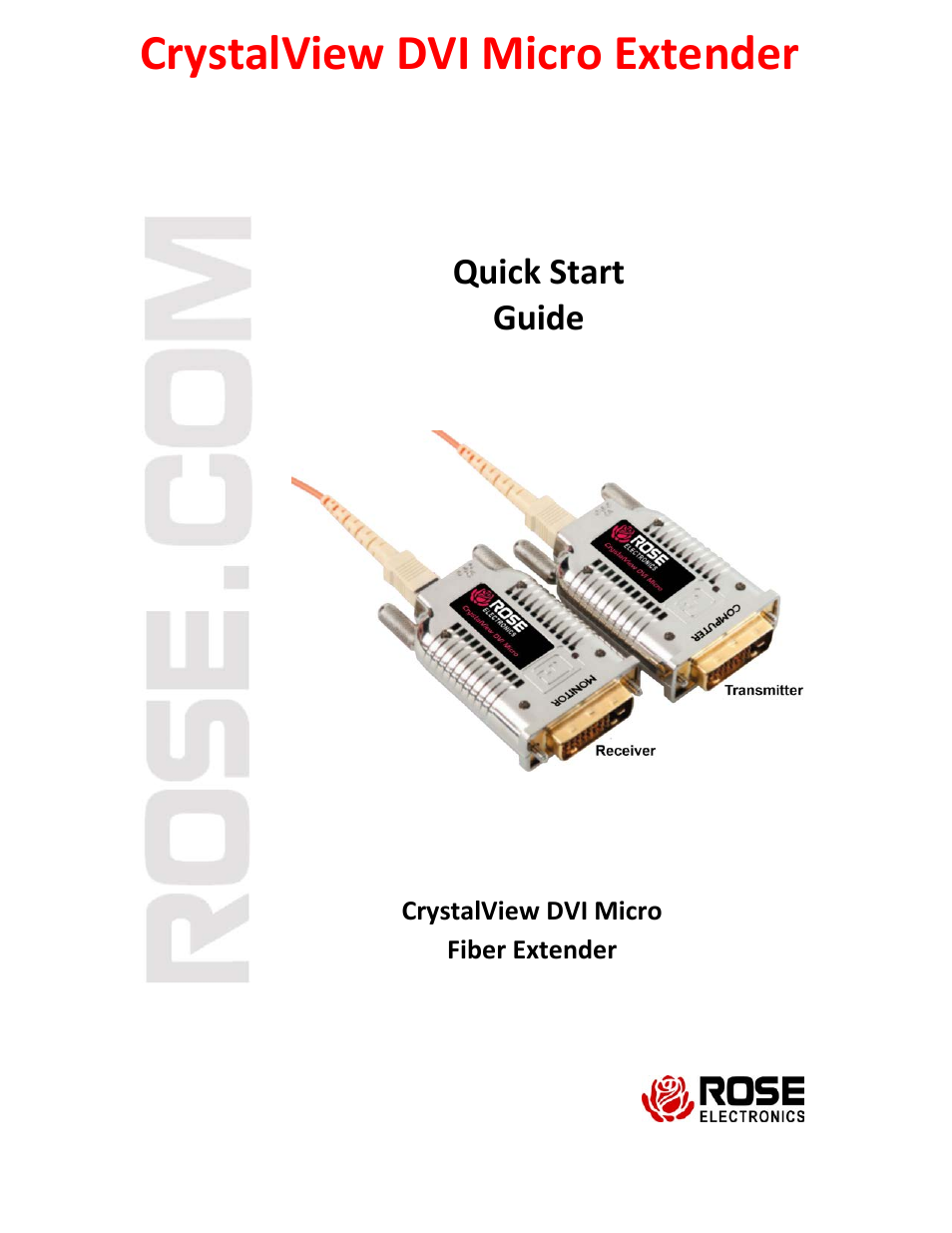 Rose Electronics CrystalView DVI Micro User Manual | 6 pages