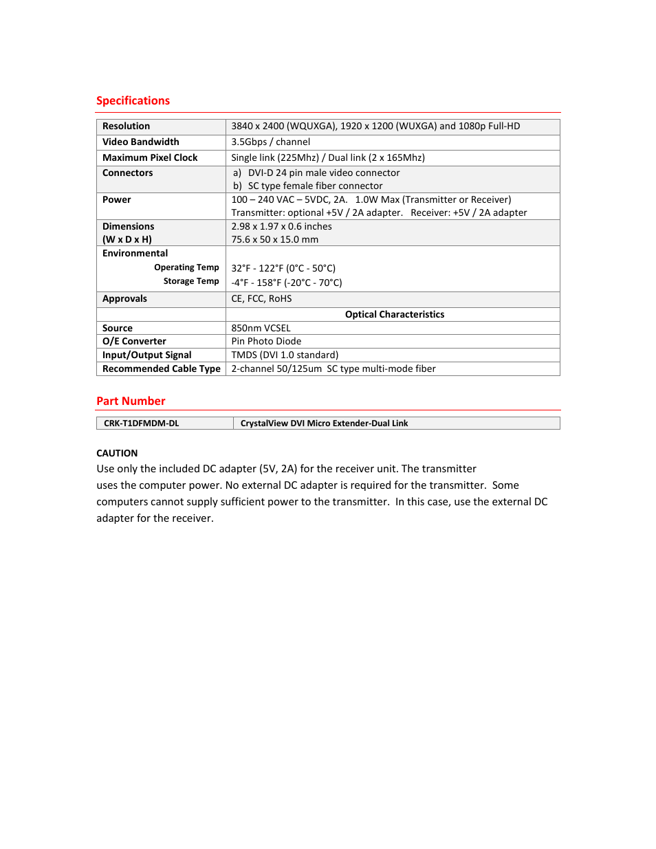 Rose Electronics CrystalView DVI Micro DL User Manual | Page 5 / 6