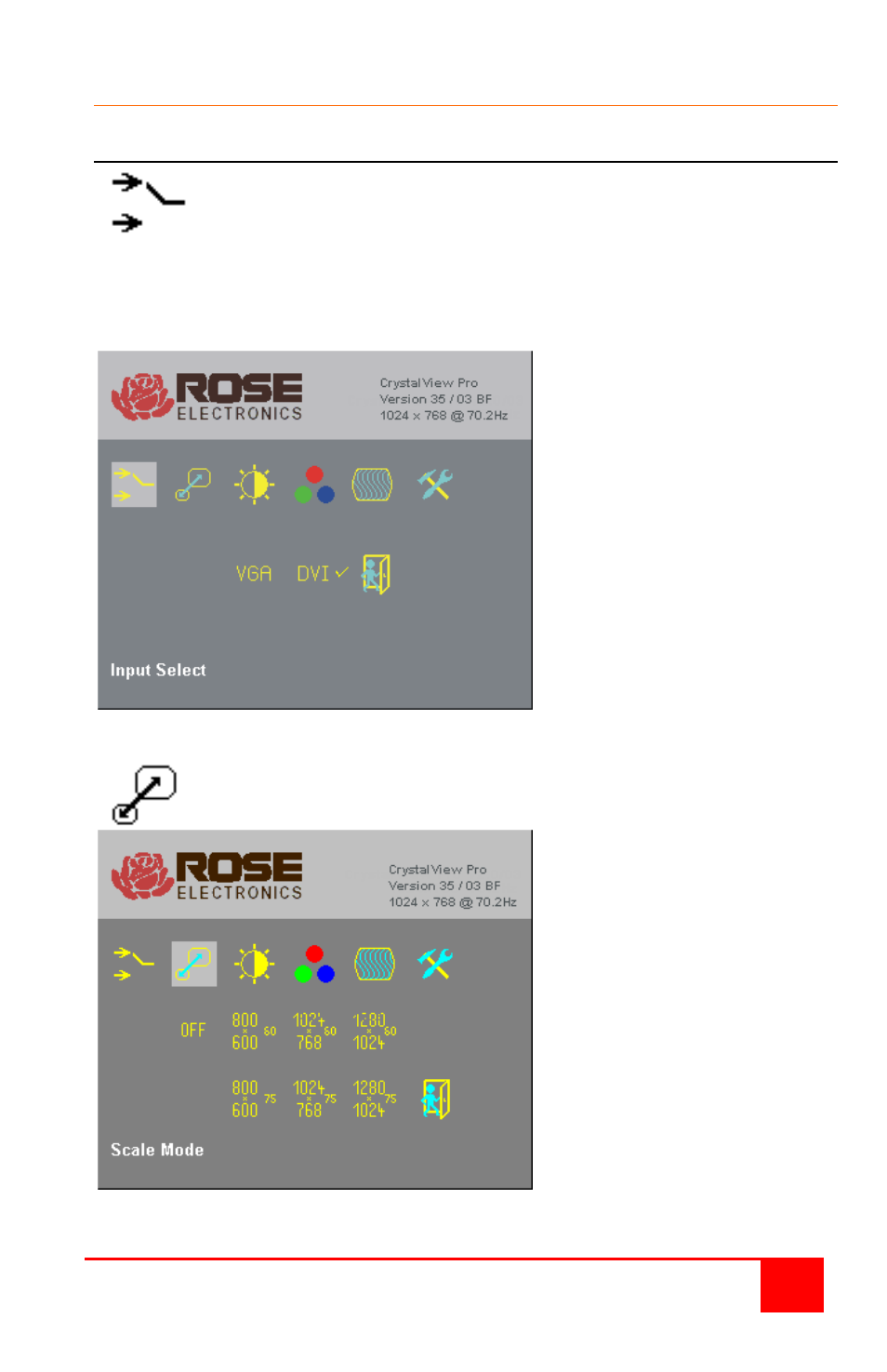 Osd menu descriptions | Rose Electronics CrystalView Pro Fiber User Manual | Page 15 / 36