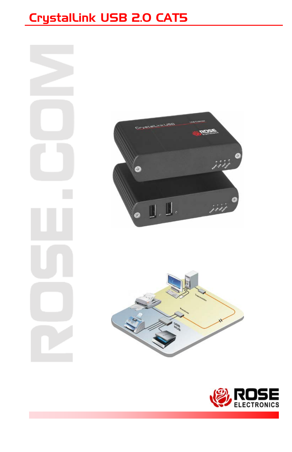 Rose Electronics CrystalLink USB 2.0 CATx User Manual | 16 pages
