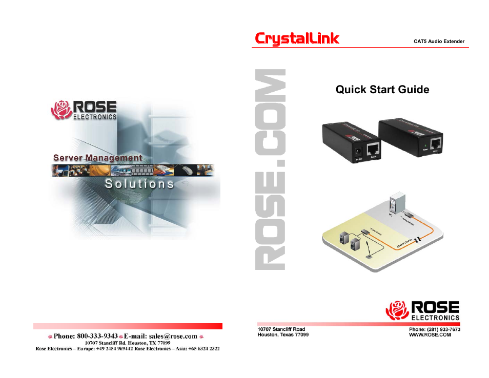 Rose Electronics CrystalLink Audio User Manual | 2 pages