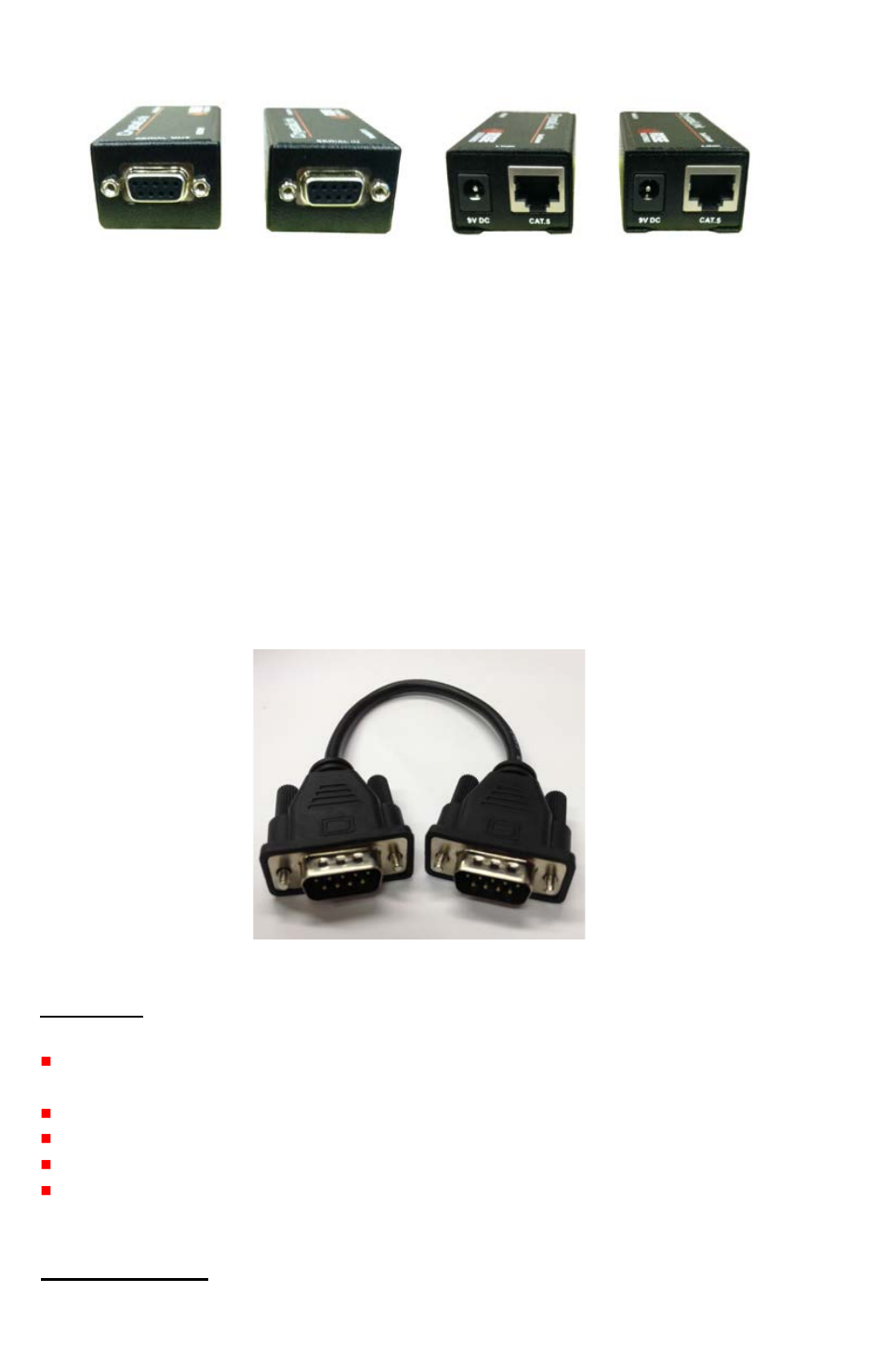 Features, Specifications | Rose Electronics CrystalLink Serial User Manual | Page 2 / 4