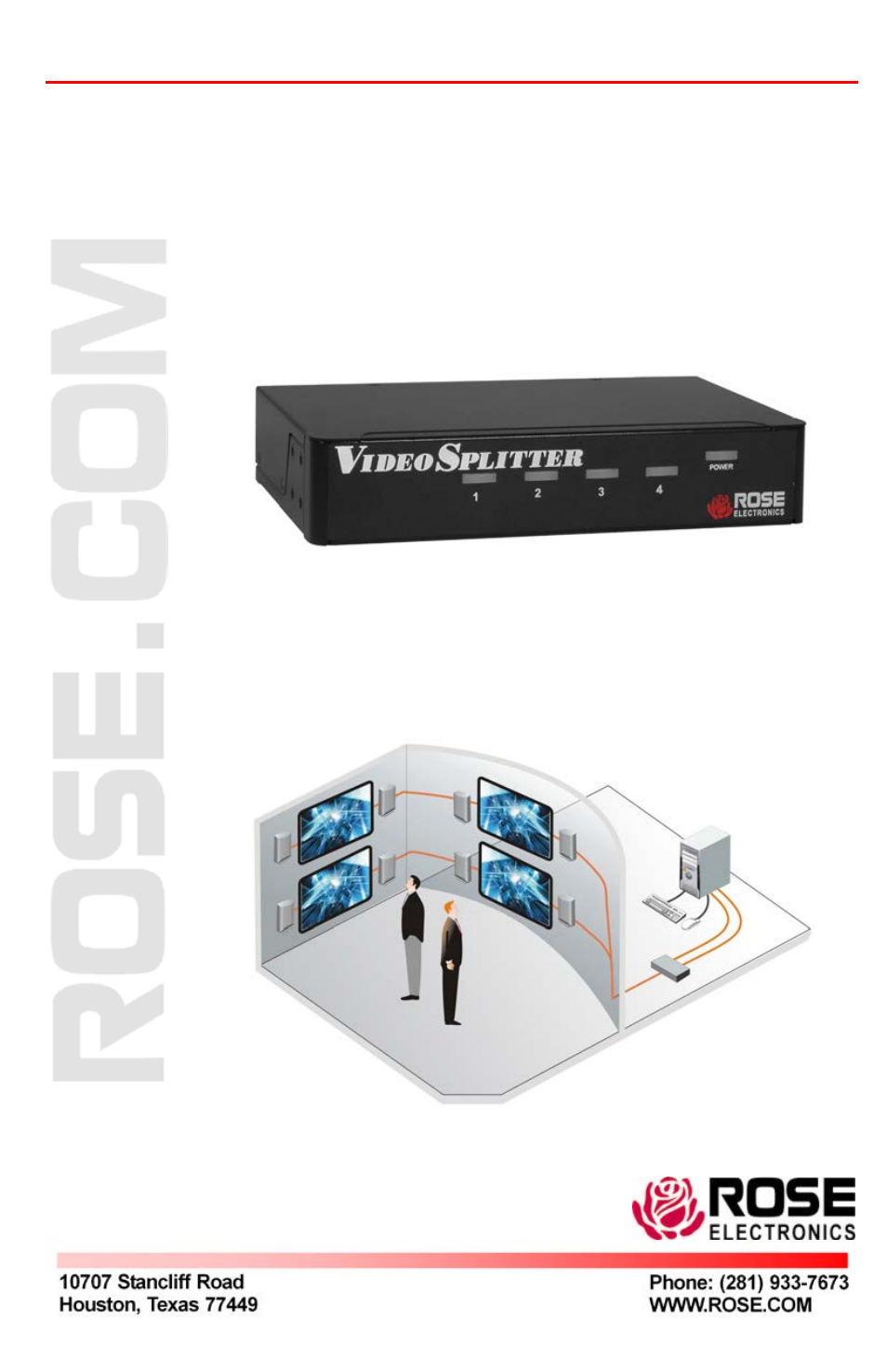 Rose Electronics Video Splitter DVI+Audio User Manual | 4 pages