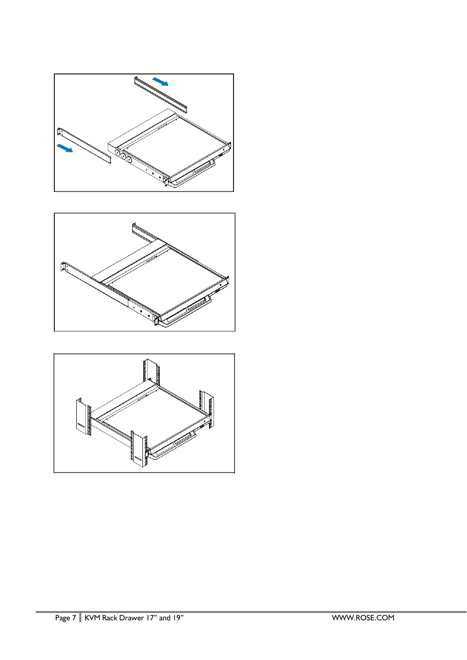 Installation of rackview 17” and 19 | Rose Electronics RackView User Manual | Page 9 / 14