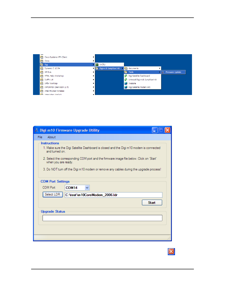 Appendix a: update firmware, Appendix a: upgrade firmware | Digi M10 User Manual | Page 25 / 26